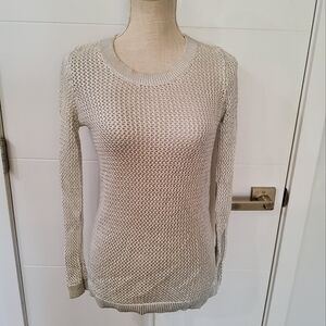 Sandro Silver Open Stitch Knit Sweater Size 1/S